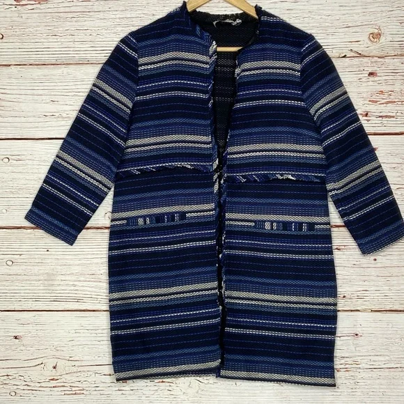 Vineyard Vines Striped Woven Jacket In Blue Sz XS - Picture 3 of 11